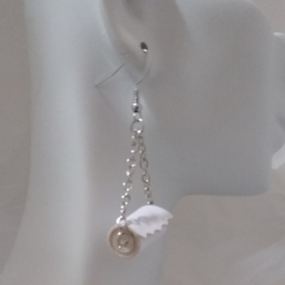 Novelty Toilet Paper Roll Dangle Earrings Quirky Gag Gift Miniature Charm Funny